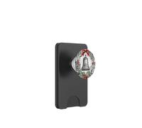 Cloche de Noël Rustique avec Couronne de nœud Rouge sur Carreaux de Buffle PopSockets PopWallet pour MagSafe
