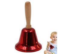 Cloche de Noël - Vintage - Poignée en bois - Cloche d'appel classique - Jingle Bell décoratif pour les fêtes du Nouvel An - Jeu de rôle du Père Noël - Salutations d'entrée - Exposition de table de