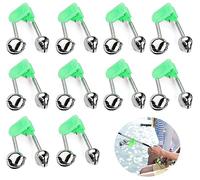 Cloche de Pêche,10 pièces Alarme de pêche,pêche Morsure indicateur Cloche,Clips de Cloches de Pêche,Clochette de Peche pour Pêche en Plein Air Canne à Pêche Indicateur de Touche