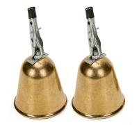 Cloche de pêche compacte pour la pêche de nuit - Alarme de touche double avec support de pointe de canne, dispositif de pêche en mer, construction en plastique et aluminium, vert, 4 x 2 x 2 cm, 7 g