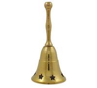 Cloche de Père Noël en laiton avec étoiles - Doré - 13381-13 cm - Cloche de Noël - Cloche de Noël - Soirée de Noël