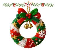 Cloche De Père Noël Tricot À Faire Soi-même, Accessoires De Père Noël Au Crochet, Jolie Cloche De Sapin De Noël, for Les Amateurs D'artisanat Et Les Festivals(Christmas Wreath)