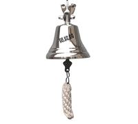 Cloche de porte à suspendre au mur sur le thème nautique, marin, bateau, école, dîner, Père Noël, réception, décoration murale (15,2 cm, finition argentée)