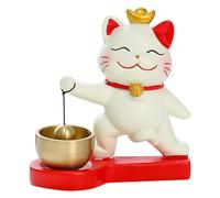 Cloche de porte décorative pour ouvrir la porte - Adorable sonnette de porte autocollante - Adorable sonnette de porte en forme de chat porte-bonheur - Décoration de sonnette de porte anneau - Colle