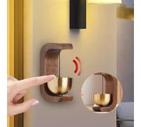 Cloche de porte magnétique sans perçage - Cloche de porte magnétique décorative puissante - Carillon éolien en bois massif - Carillon éolien en forme de C - Cloche de porte murale