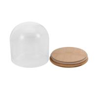 Cloche de Présentation Dôme Décoratif en Verre, pour Fleurs Éternelles | Base en Bambou, Joint Silicone, Haute Transparence, pour Objets de Collection et Décoration Intérieure