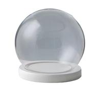 Cloche de présentation en verre, Pot cloche en verre avec base bois blanc 10-30 cm for affichage(25cm)