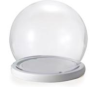 Cloche de présentation en verre, Pot cloche en verre for plantes, bougies à collectionner avec base bois blanc, plusieurs tailles(16.5cm)