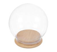 Cloche de Présentation en Verre pour Fleurs Préservées, Dôme Rond | Base en Bambou et Silicone, Transparence Élevée, Protection Complète, pour Souvenirs, Compositions et Projets DIY