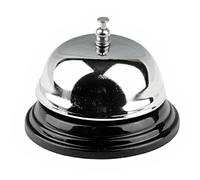 Cloche de Service en Acier Inoxydable, Sonnette de Réception Argenté | Petit Format pour Comptoirs et Bureaux, Usage Facile, Attire L’attention du Personnel Cuisine