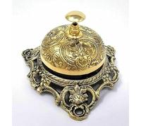 Cloche de service en laiton antique, cloche de bureau de style victorien avec base décorée, cloche de comptoir décorative pour hôtels et restaurants