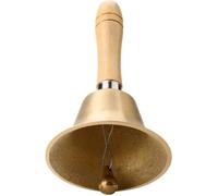 Cloche de table, 8cm clochette à main multifonctionnelle avec poignée en bois Instrument de musique