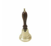 Cloche de table, laiton antique avec poignée en bois, 7,5 cm