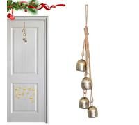 Cloche de vache avec corde, cloche décorative en métal avec corde de jute | Corde de vache en corde, carillon éolien, carillon éolien fait à la main pour décoration de porte de ferme, couloir, mur