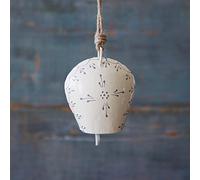 Cloche de vache blanche - commerce équitable (11 x 9 x 6 cm)