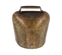 Cloche de vache en métal pour bovins et moutons avec son fort, fabriquée en fer, disponible en bronze, rouge cuivre, or, argent, S, M, L (taille L, bronze)