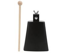Cloche de vache métal noire avec, instrument de percussion pour batterie - Son clair et puissant, fabrication robuste, idéal musiciens et passionnés (5 pouces)