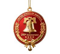 Cloche décorative pour 250e anniversaire des États-Unis, cloche en métal faite à la main, ornement de cloche de Noël 250e anniversaire, Vin Gold