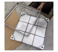 Cloche d'égout carrée décorative pour fosse septique, 400 x 400 mm, design béton, idéale pour l'aménagement paysager et les espaces extérieurs