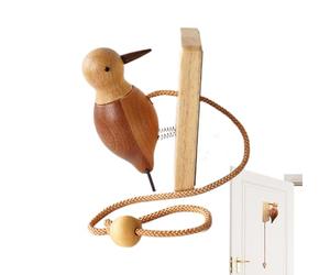 Cloche d'heurtoir de porte en bois - Sonnette d'oiseau charpentier faite à la main, décoration rustique d'alerte de porte ancienne | Sonnette en bois créative pour façade, porche, Ja
