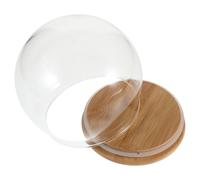 Cloche Dôme D’Exposition en Verre avec Base Bois 12 Cm