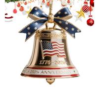 Cloche du 250e anniversaire 'America - Ornement pour célébrations historiques, Finition en bronze classique, Détails du symbole 'fierté nationale, Facile à accrocher | Fêtes patriotiques