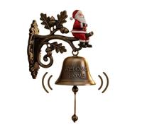 Cloche D'Welcome De Noël, Cloche De Père Noël Et Renne, Cast Iron Dîner Cloches pour Intérieur Et Extérieur, Sonnette De Commerçant Vintage pour Décoration De Maison, Porche, Jardin, Chalet