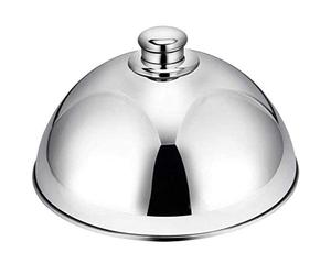 Cloche en Acier Inoxydable, Assiette de Service en Forme de Dôme, Plat à Dîner pour Maison, Cuisine, Restau, Couverture Plaquée Argent, Perle, Bifteck for Festive Occasions, Daily Use, Restaurant Pres