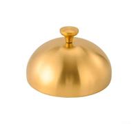 Cloche en forme de dôme en acier inoxydable pour barbecue, teppanyaki, couvercle rond avec poignée, dôme de service pour grill, table de cuisson (30 cm, doré)
