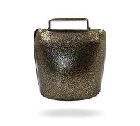 Cloche en métal super grande 8,5 x 9 cm, cloche de pâturage pour bétail et cheval, cloche d'animaux de ferme, solide et bruyante pour événements sportifs et jeux (bronze)