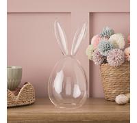 Lights4fun Cloche en Verre avec Oreilles de Lapin Décoration de Pâques Hauteur de 29 cm Dôme en Verre pour Lumières Centre de Table Décoration Pascale Décoration Intérieure