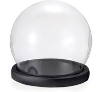 Cloche en verre, dôme d'affichage de pot de cloche, couvercle de dôme en verre transparent, 1 cloche de dôme d'affichage en verre rond, pot de cloche de boule d'affichage de table décoratif avec base