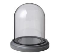 Cloche en verre, dôme d'affichage de pot de cloche, couvercle de dôme en verre transparent, 1 cloche de dôme d'affichage en verre rond, pot de cloche de boule d'affichage de table décoratif avec base