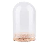 Cloche en verre, dôme d'affichage de pot de cloche, couvercle de dôme en verre transparent, 1 paquet de 100 mm ~ 150 mm de diamètre, pot de cloche de cloche avec base en liège en bois, vitrine décorat