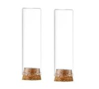 Cloche en verre, dôme d'affichage de pot de cloche, couvercle de dôme en verre transparent, 2 pots de bouteilles en verre avec bouchons en liège en bois, boîte d'affichage de couvercle en verre de fle