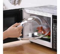 Cloche en Verre Imitation, Couvercle Micro Ondes Cour Bol avec Poignée, 26 X 10 CM, Onde, Trous De Vapeur Réglables, Parfait pour Les Petits Et Grands Micro-Onde