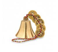 Cloche Feng Shui à cinq pièces d'empereur pour chance et richesse - Breloque chinoise traditionnelle I-Ching - Décoration de maison et de bureau