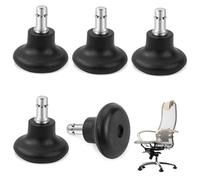 Cloche Glisse Roues de Cloche Chaise Bureau, Remplacement Roues Pivotantes Chaise aux Roulettes Fixes 11/22 mm, Roulettes de Chaise Patins de Sol, Silencieux pour Bureau Maison (Noir, 5 Pièces)