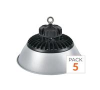 Cloche LED Industrielle 200W 90° ARGENT 150lm/W - Garantie 5 ans - Pack de 5 - Blanc Froid 6000K - 8000K