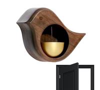 Cloche magnétique en bois pour porte d'entrée - Signal de carillon vintage - Figurine en laiton - Avec ventouse - Pour café, zone de réception - Avec design élégant - Pour restaurant, salle de vente