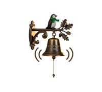 Cloche Murale en Fonte - Résine Métal 18cm | Cloche De De Noël | Design Festif Bonhomme De Neige, Père Noël, Rennes | Sonnette Décorative Rustique pour Mur De Porche D'entrée, La M