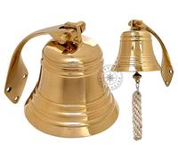 Cloche murale en laiton poli massif de 10,2 cm pour bateau, idéale pour le dîner, l'intérieur, l'extérieur, l'école, la réception, la dernière commande
