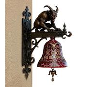 Cloche Murale - Sonnette Décorative Figure Animale Effrayante Gothique | Carillon Résine Bienvenue | pour Accueil Invités Jardin Arrière Appartement Ferme Porte Entrée Hôtel Boutique