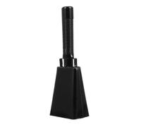 Cloche Noire Cloche à main avec poignée ergonomique, son clair et puissant, idéale for les performances musicales, les fêtes, les encouragements de football, etc. (métal).