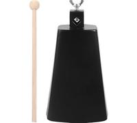 Cloche Noire Cloches de vache, instrument de percussion for la pratique des percussions à main, cloches en acier avec baguette, support métallique for événements sportifs et encouragements.