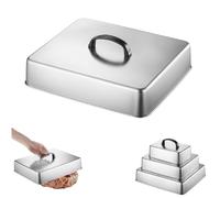 Cloche Plancha Rectangulaire avec Poignée Anti-Chaleur pour Barbecue Top，L | Cloche de Cuisson Couvercle en Acier Inoxydable Vapeur Anti Éclaboussures d Huile Fromage Burger Steak Barbecue Grill