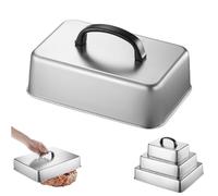 Cloche Plancha Rectangulaire avec Poignée Anti-Chaleur pour Barbecue Top，S | Cloche de Cuisson Couvercle en Acier Inoxydable Vapeur Anti Éclaboussures d Huile Fromage Burger Steak Barbecue Grill