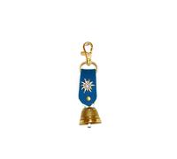 Cloche porte-clés souvenir 3 cm avec bande en feutre et décoration