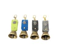 Cloche porte-clés souvenir 4 cm avec bande en feutre et décoration