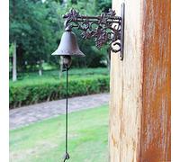 Cloche Porte D'entrée Cloche De Porte Traditionnelle en Fonte - Cloches De Service Murales avec Corde, Cloche De Porte D'entrée pour Café/Gazebo